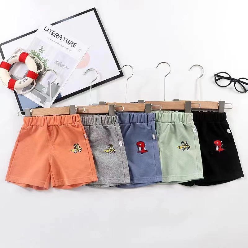 Babyonline(Y091)M1 (ส่งด่วน1วัน)กางเกงขาสั้นสำหรับเด็กปักลายน่ารัก ผ้าฝ้าย นิ่ม