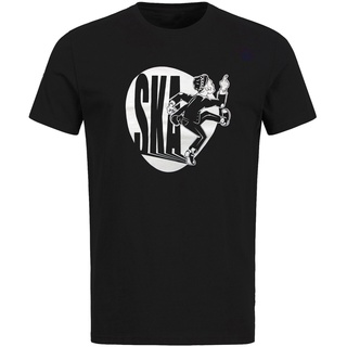 เสื้อยืดสีดำอินเทรนด์เสื้อยืด พิมพ์ลาย Ska Dancing Mod SkinheadS-4XL