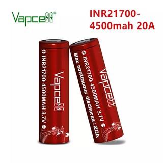 ถ่านชาร์จ Vapcell 21700 4500mah 20A 3.7V