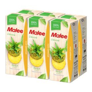 มาลี น้ำสับปะรด100% ขนาด 200ml ยกแพ็ค 6กล่อง MALEE PINEAPPLE JUICE