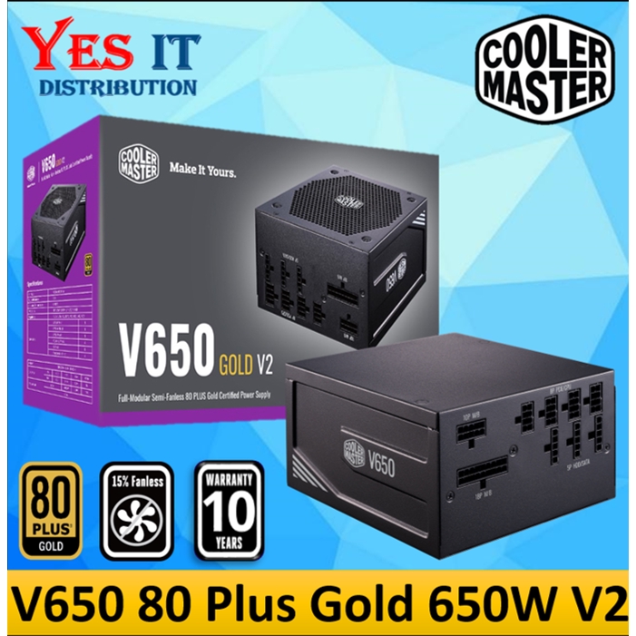 Cooler Master V650 80 Plus Gold 650W Gold Full Modular Gaming Power Supply PSU ( MPY-650V-AFBAG-UK )