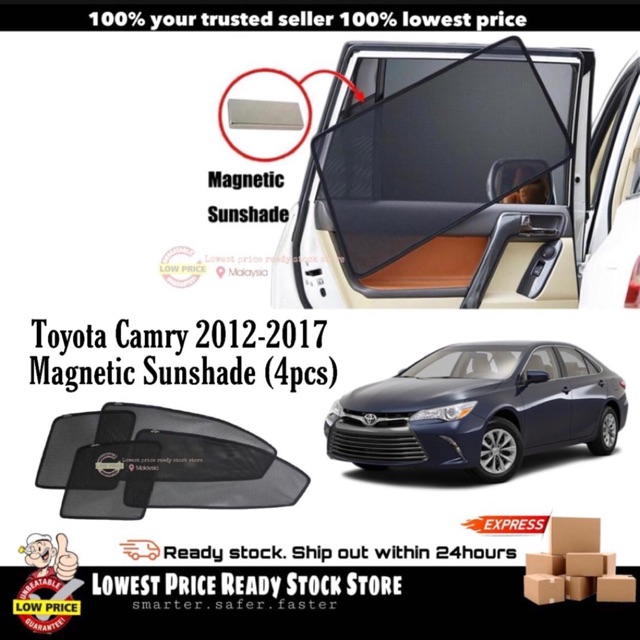 ม่านบังแดดแม่เหล็ก Toyota Camry 2012-2017 (4 ชิ้น)
