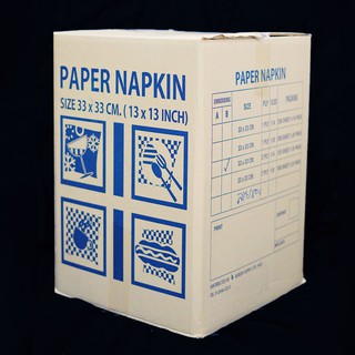 กระดาษเช็ดปากแผ่นใหญ่ พิเศษ หนา 2 ชั้น NAPKIN PAPER 2 Ply 33 x 33 cm พับ 1/4 , 1/8 Fold สีขาว (ขายยกลัง)