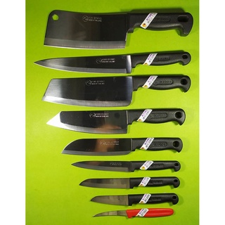 มีดทำครัวkiwi จัดชุด 9 เล่มใบมีดสแตนเลสไม่เป็นสนิมด้ามพลาสติก Knives set 9 pcs no 001 193 194 195 476 173p 188 211p 835p