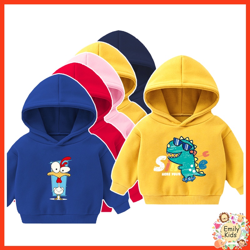 พร้อมส่ง เสื้อกันหนาว มีฮู้ด ลายไดโนเสาร์ ตาโต ไก่น่ารัก ใส่สบาย แฟชั่น สําหรับเด็กผู้ชาย ผู้หญิง 2-6 ปี ขายส่ง