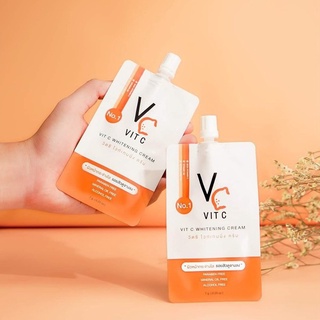 Vit c,vit c ฉัตร,วิตซีฉัตร,วิตซีน้องฉัตรแบบซอง,VC Vit C Whitening Creamรัชชา RATCHA วิตซี ไวท์เทนนิ่ง ครีม 7 กรัม เซรั่ม