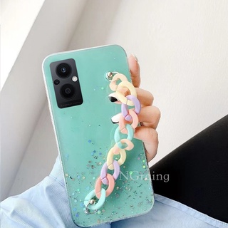 ใหม่ เคสโทรศัพท์มือถือนิ่ม ลายสายรุ้ง วิบวับ หรูหรา พร้อมสายโซ่คล้อง สําหรับ OPPO RENO 7 7pro 7Z Reno7 Pro Z Reno6 6Z 6pro Find X5 Pro 5G 2022