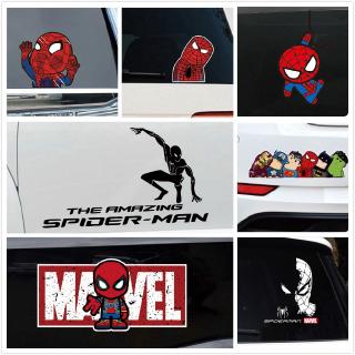 Fasjion Spiderman Marvel Cartoon Personality Car Stickers Window Door Sticker Decals Motorcycle Sticker Scratch Cover