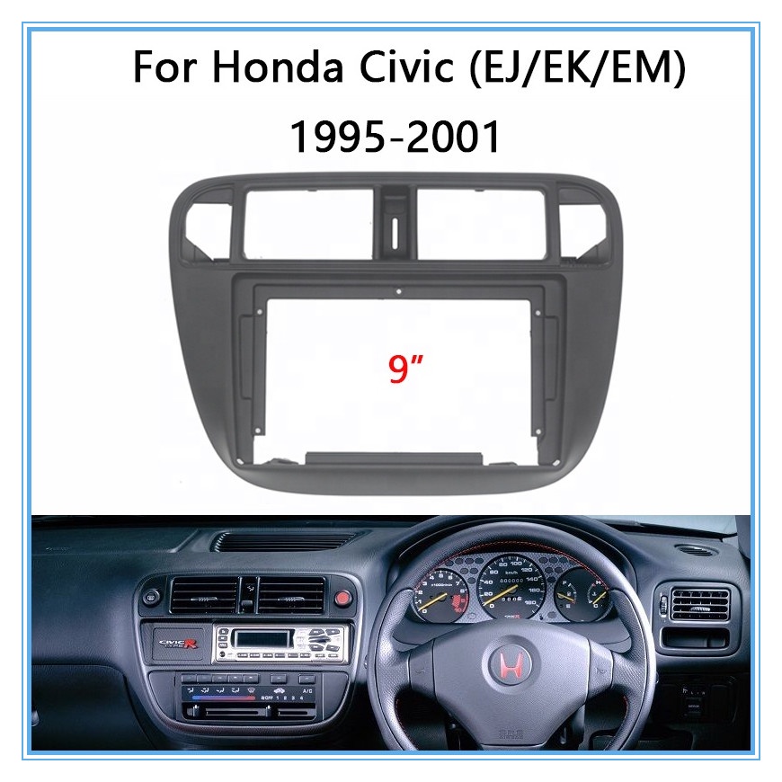 กรอบแผงเครื่องเล่น MP5 วิทยุ 2 Din 9 นิ้ว สําหรับ Honda Civic(EJ/EK/EM) 1995-2001