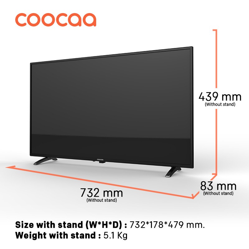 ○COOCAA 32S3G ทีวี 32 นิ้ว Inch Android TV LED FHD รุ่น 32S3G โทรทัศน์ Android9.