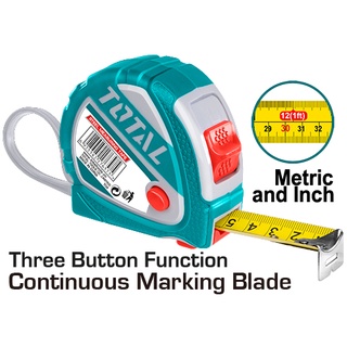 ตลับเมตร Steel Measuring Tape TOTAL ขนาด 5M x 19mm รุ่น TMT126051E และ ขนาด 5M x 25mm รุ่น TMT126352E