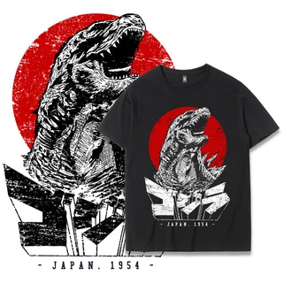 เสื้อยืดโอเวอร์ไซส์Godzilla Joint เสื้อยืด King of Monsters ภาพยนตร์อะนิเมะอุปกรณ์ต่อพ่วงแขนสั้นชายญี่ปุ่น Tide ยี่ห้อสี