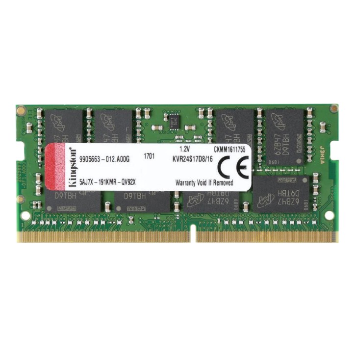 KINGSTON 16GB (16GBx1) DDR4/2400 RAM NOTEBOOK (แรมโน้ตบุ๊ค)  VALUE RAM (KVR24S17D8/16)