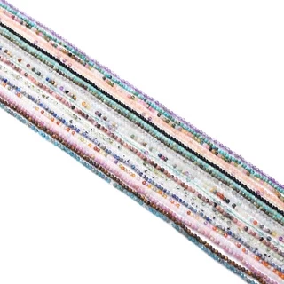 อัญมณีธรรมชาติขนาดเล็ก Tourmaline Quartz และ Amethyst Agate Crystal Faceted สําหรับทำสร้อยข้อมือ DIY
