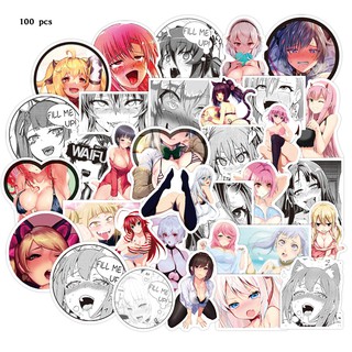 Y&amp;P | Ahegao สติกเกอร์กันน้ำรูปแบบที่แตกต่างกัน, 100 ชิ้น