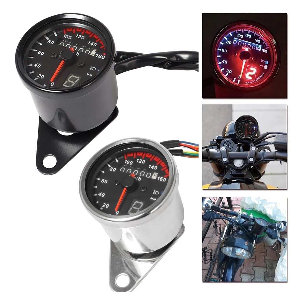 เครื่องวัดระยะทาง Speedo Meter LED KMH สําหรับรถจักรยานยนต์ Honda Cafe Racer-502