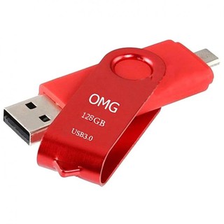 OMG Flash Drive 128 Gb USB 3.0 OTG Micro USB รุ่นMG-03(แดง)  #900