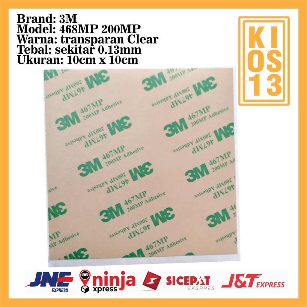 กาว 3M 467MP 200MP 10 ซม.x 10 ซม.กาวสองหน้ากาวที่แข็งแกร่งเทปสองด้านที่ชัดเจนสําหรับยางกล้อง Hp LED 