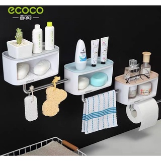 ECOCO ที่วางสบู่ ชั้นวางของในห้องน้ำ ชั้นวางของในห้องครัว และที่แขวนผ้า E1716