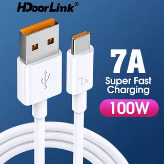 Hdoorlink สายชาร์จเร็ว 100W Type C 7A USB สําหรับ Huawei Xiaomi Samsung