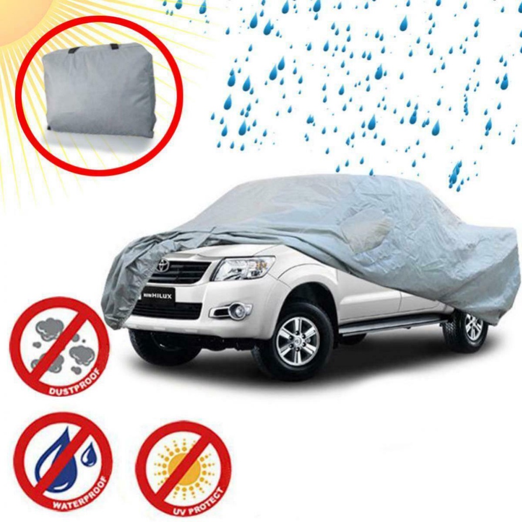 ผ้าคลุมรถยนต์ ผ้าคลุม ผ้าคลุมทั้งคันรถ กันแดด กันฝน สีเทา TOYOTA VIGO VIGO CHAMP 1 ผืน