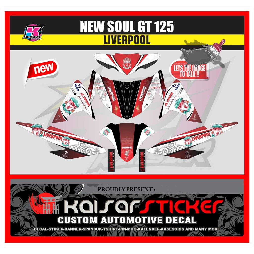 สติ๊กเกอร์รูปลอกรถจักรยานยนต์เต็มตัว Yamaha Soul Gt 125 LIVERPOOL สติ๊กเกอร์