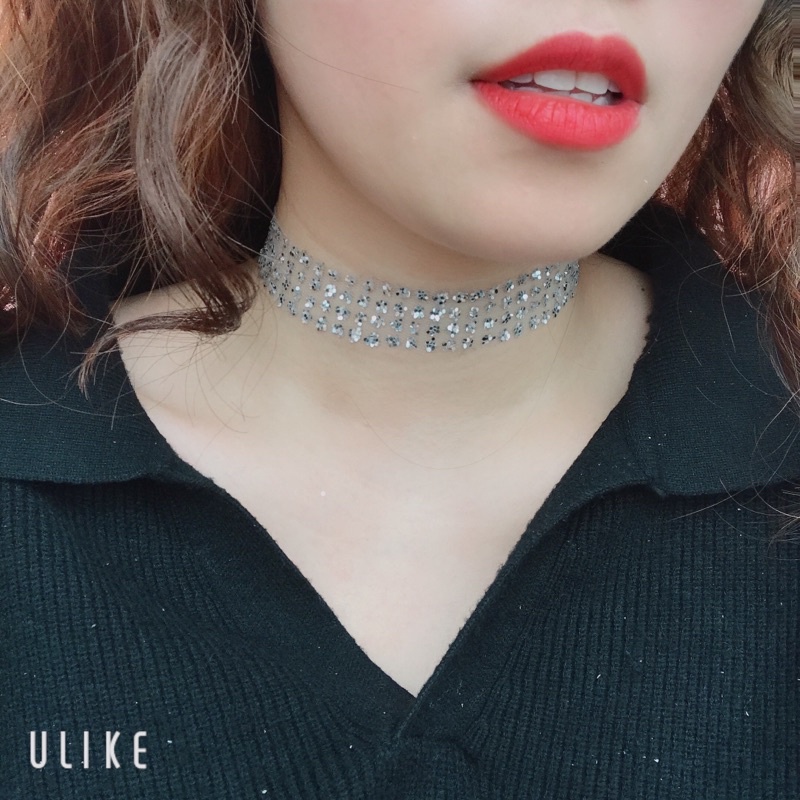 Chocker สําหรับผู้หญิง super sparkly Chocker Meimei gold & silver VC0016