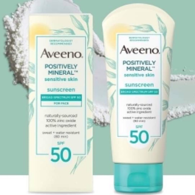 AVEENO® POSITIVELY MINERAL™ SENSITIVE SKIN SUNSCREEN BROAD SPECTRUM SPF 50 FOR FACE 59 ml.