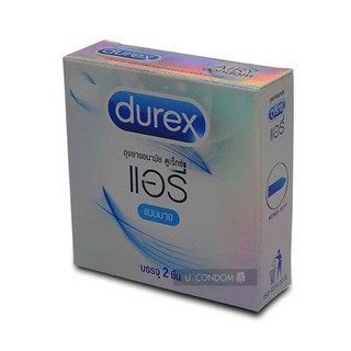 Durex Airy ถุงยางอนามัยผิวเรียบแบบบาง บางที่สุดของดูเร็กซ์บางเพียง 0.044-0.047 มม. ขนาด 52 มม. 1 กล่อง