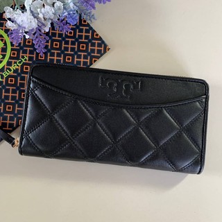 พร้อมส่งแท้💯 TORY BURCH Savannah wallet Quilted Zip Continental Long Wallet 61506 bag งานช้อป