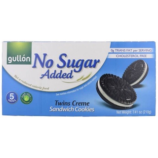 Gullon no sugar Added Sandwich Cookies Twin Cocoa  คุ้กกี้โกโก้สอดไส้ครีม โอรีโอ สูตรไม่เติมน้ำตาล 210g