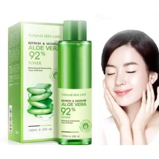 ALOE VERA 92% TONER ขนาด 120ml.โทนเนอร์ &amp;โลชั่นว่านหางจระเข้ให้ความชุ่มชื้น**ของแท้ พร้อมส่ง