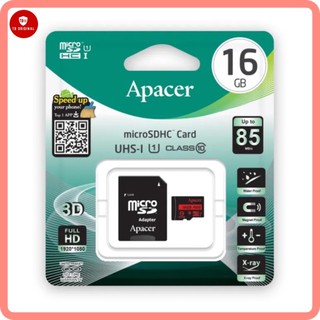 เมมโมรี่การ์ด Apacer 16GB MICROSDHC UHS-I U1 class 10 R85