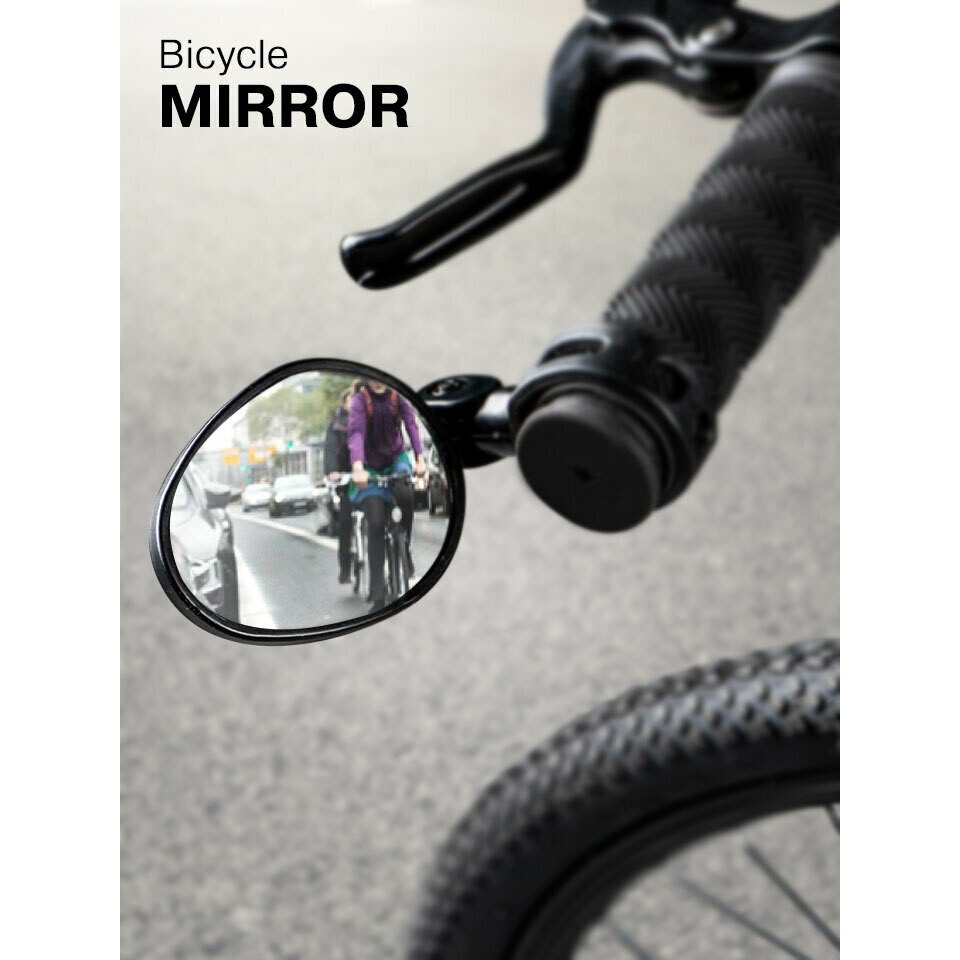 กระจกมองข้างจักรยาน 1ตัว หมุนปรับได้สะดวกกระจกมองข้างจักรยาน Bicycle mirror กระจกติดเสริมจักรยาน ทรงรีแบบสายรัด ขนาด 7Cm