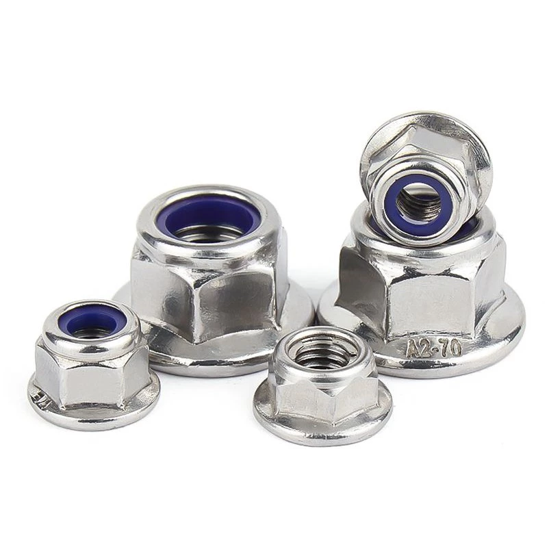 หัวน็อตตัวเมียล็อคไนลอนติดแหวน สแตนเลส 304 M3M4M5M6 Flange Nylon Insert Nut thumbnail 9