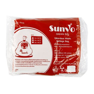 ถุงขยะแดง 18x20 นิ้ว (แพ็ค1กก.) ซันโว Red garbage bag 18x20 inches (1 kg pack) Sanvo