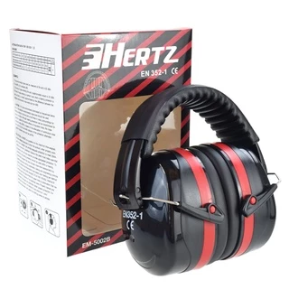 ที่ครอบหูลดเสียง EAR MUFF แบบครอบศรีษะlสีแดงดำ ได้มาตรฐาน CE EN352-1 ANSI S3.19-1974 ขนาด NRR 32 db