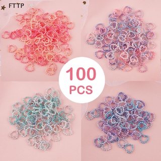 [FTTP] หินอัญมณี หัวใจ แบบกลวง สําหรับตกแต่งเล็บ 100 ชิ้น ต่อถุง