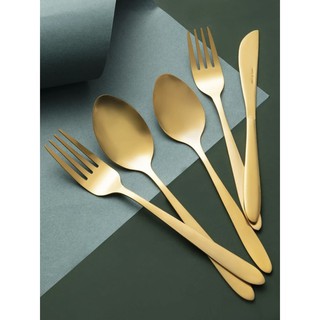 ช้อน ส้อม มีด สีทอง Stainless Steel Cutlery Set