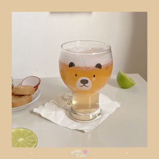 [พร้อมส่ง] 🍻 INS Korean Cute Bear แก้วหมี แก้วใยบาว แก้วน้ำ!