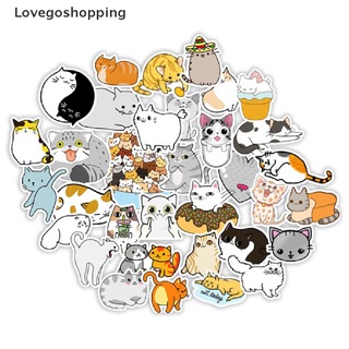 Lovegoshopping สติกเกอร์ ลายการ์ตูนแมวน่ารัก กันน้ํา สําหรับติดตกแต่งคอมพิวเตอร์ โน้ตบุ๊ก 50 ชิ้น ต่อถุง