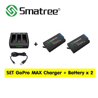 GoPro Max Smatree Charger และ Battery ชุดเซต แบต และแท่นชาร์จ โกโปรแมก รับประกัน 1 ปีเต็ม