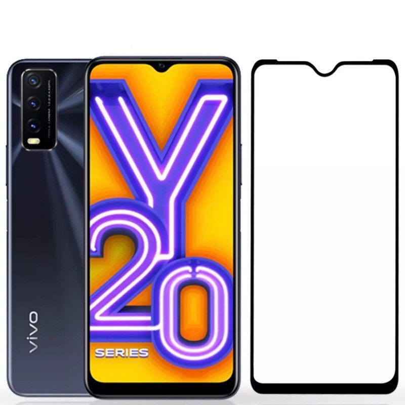 Vivo Y20 ฟิล์มกระจก นิรภัย Vivo Y20 ฟิล์มเต็มจอ ฟิล์มขอบดำ ฟิล์มกันกระแทก คุณภาพดี ติดง่าย ฟิล์มวิโว