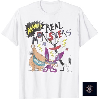 เสื้อยืดพิมพ์ลายเสื้อยืดเสื้อยืด พิมพ์ลาย Nickelodeon Ahh Real Monsters Friends Group Shot สําหรับเด็กผู้ชาย ผู้หญิง อาย