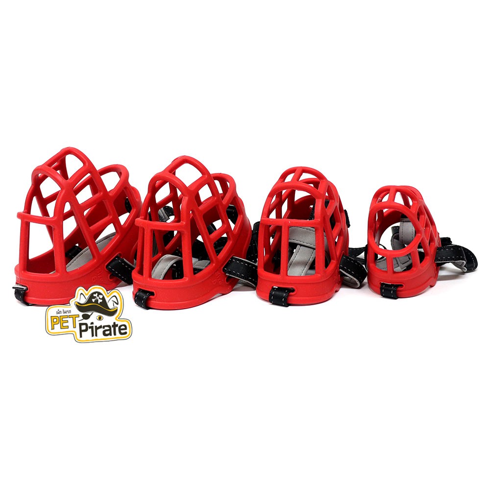 ตะกร้อครอบปากสุนัข ตะกร้อกันกัด ทำจากยางซิลิโคน ใส่ง่าย ยืดหยุ่นขยับได้ โปร่ง กินอาหาร กินน้ำได้ ไม่ร้อน ไม่อึดอัด