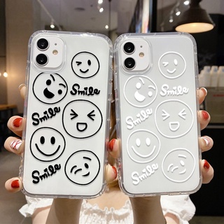 เคสโทรศัพท์ซิลิโคน TPU แบบนิ่ม ลายหน้ายิ้ม สําหรับ iPhone 13 11 Pro Max 12 Mini XR XS Max 6 6S 7 8 Plus SE 2020 2022 iPhone11 iPhone13 11Pro iPhone12