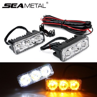 ไฟตัดหมอก Led 3 ดวง 6000K 12V กันน้ํา สีขาว สีเหลือง อุปกรณ์เสริม สําหรับรถยนต์ 2 ชิ้น