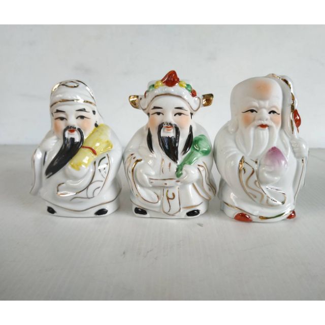 ฮกลกซิ่วขนาดความสูง3นิ้วงานเซรามิค
