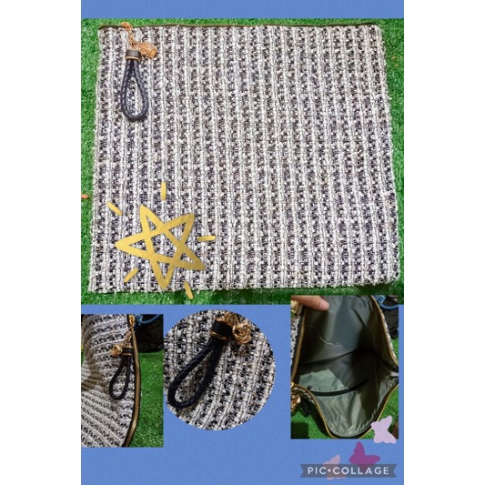 SALEกป จุกจิกใส่ ipadใส่เอกสาร_ผ้าทวิสปักดิ้นทอง✨บุนิ่มทั้งใบ13.5นิ้ว