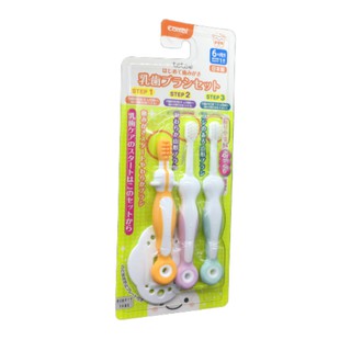 Combi Teteo First Toothbrush Set แปรงสีฟันชุดแรก สำหรับการดูแลฟันน้ำนมของเด็ก ในช่วง 3 อายุแรก